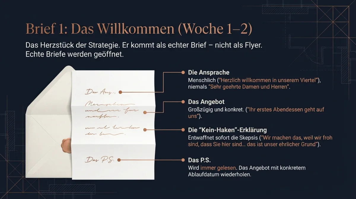 Brief 1 – Willkommensbrief an Neuzugezogene: Aufbau und Wirkung des ersten Kontakts