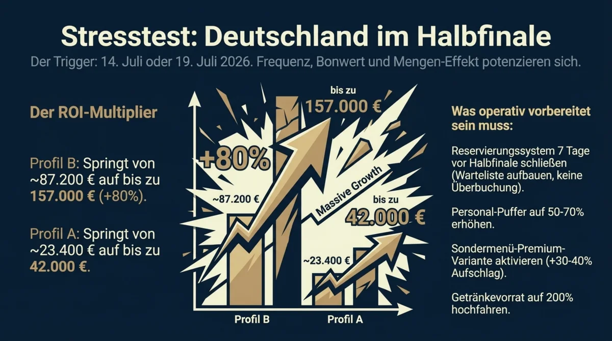 WM 2026 Best-Case Halbfinale: ROI springt um plus 80 Prozent – Profil B auf bis zu 157.000 Euro, Profil A auf bis zu 42.000 Euro positiven Beitrag