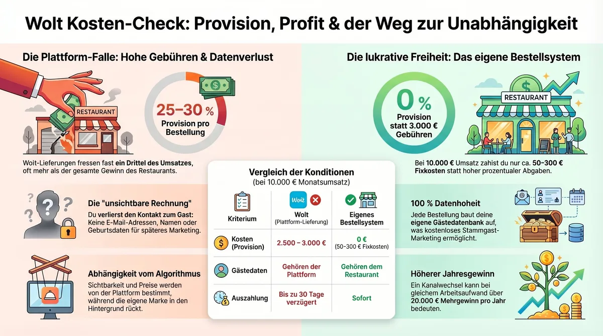 Wolt Kosten-Check: Provision, Profit und der Weg zur Unabhängigkeit für Restaurants