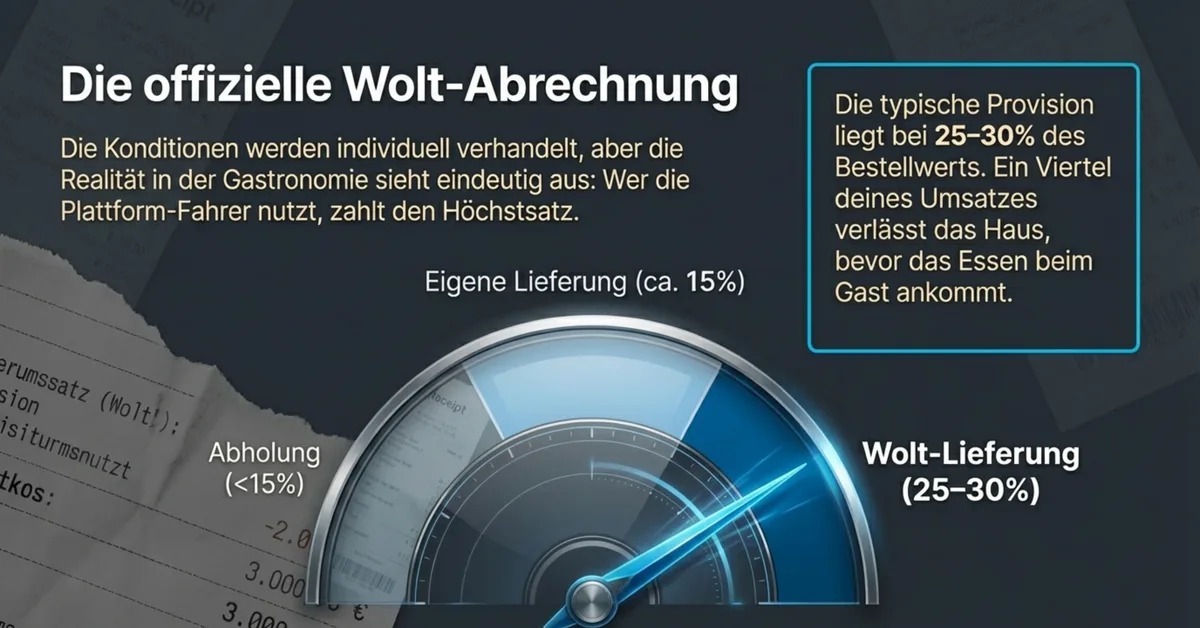 Wolt Provision 25–30 Prozent bei Plattform-Lieferung – Vergleich Abholung und eigene Lieferung