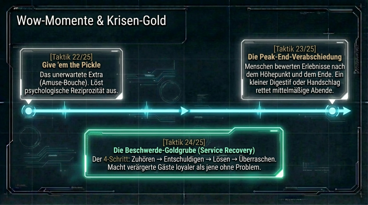 Wow-Momente und Krisen-Gold: Give em the Pickle, Peak-End-Verabschiedung und Beschwerde-Goldgrube als Service Recovery