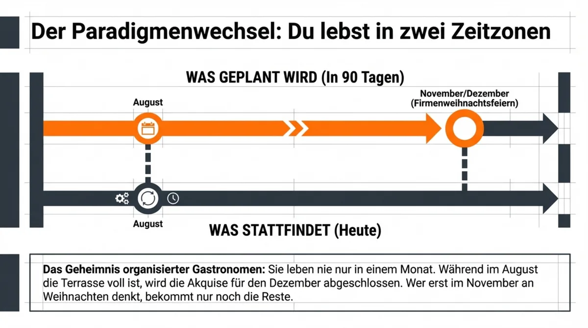 Paradigmenwechsel zwei Zeitzonen Restaurant: Was heute geplant wird passiert in 90 Tagen – Ausführung und Planung gleichzeitig